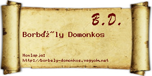 Borbély Domonkos névjegykártya